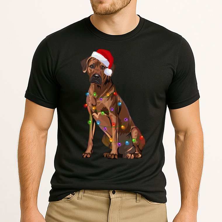 Rhodesian Ridgeback Christmas Lights Xmas Dog Lover Performance Shirt