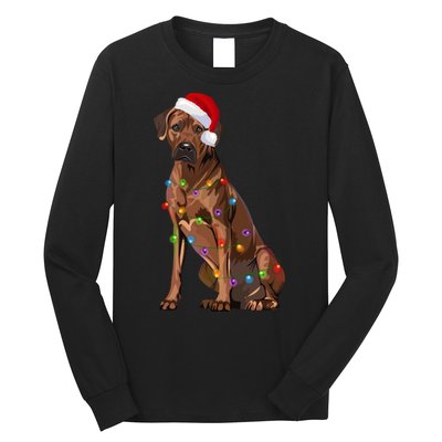 Rhodesian Ridgeback Christmas Lights Xmas Dog Lover Long Sleeve Shirt