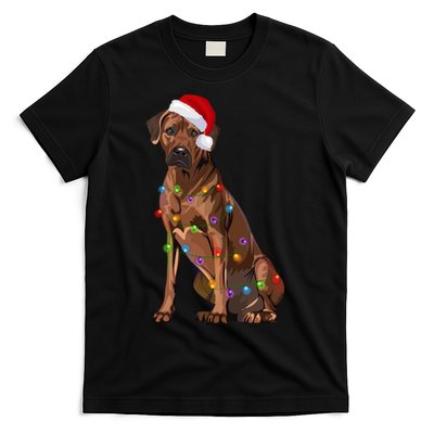 Rhodesian Ridgeback Christmas Lights Xmas Dog Lover T-Shirt
