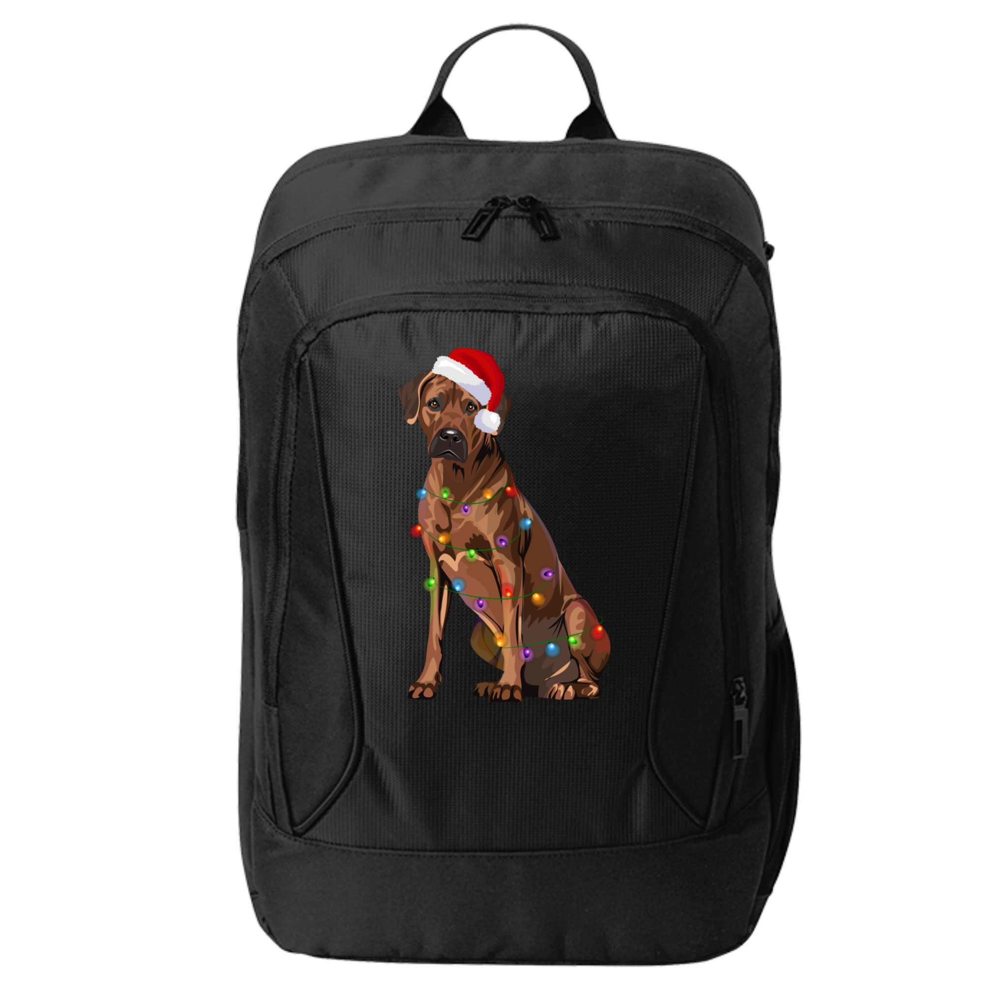 Rhodesian Ridgeback Christmas Lights Xmas Dog Lover City Backpack