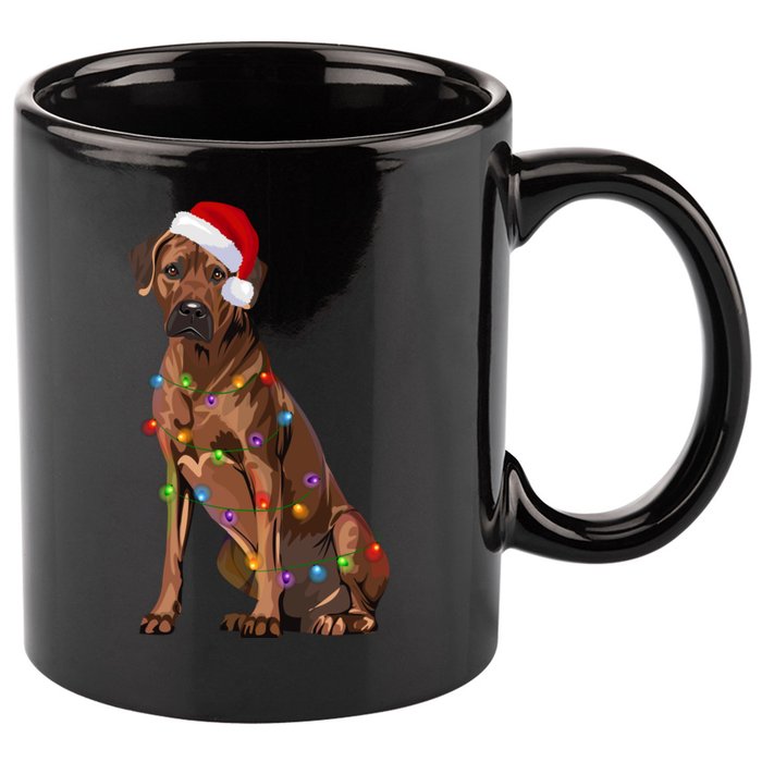 Rhodesian Ridgeback Christmas Lights Xmas Dog Lover 11oz C Handle Ceramic Mug