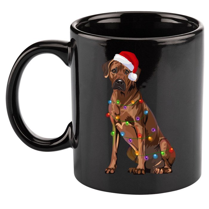 Rhodesian Ridgeback Christmas Lights Xmas Dog Lover 11oz C Handle Ceramic Mug