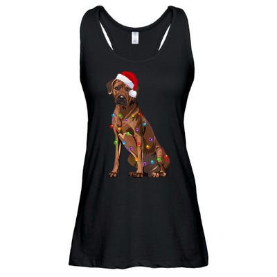 Rhodesian Ridgeback Christmas Lights Xmas Dog Lover Ladies Essential Flowy Tank