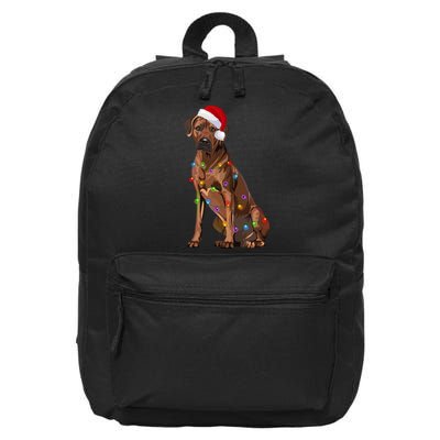 Rhodesian Ridgeback Christmas Lights Xmas Dog Lover 16 in Basic Backpack