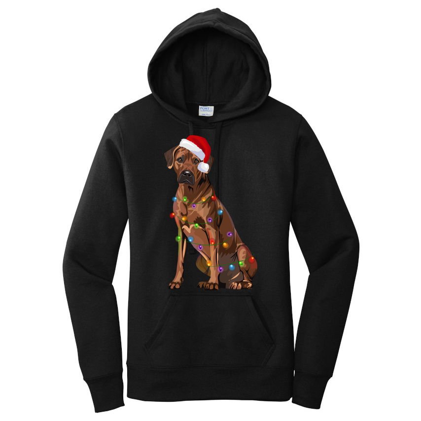Rhodesian Ridgeback Christmas Lights Xmas Dog Lover Women's Pullover Hoodie