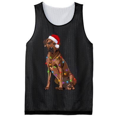 Rhodesian Ridgeback Christmas Lights Xmas Dog Lover Mesh Reversible Basketball Jersey Tank