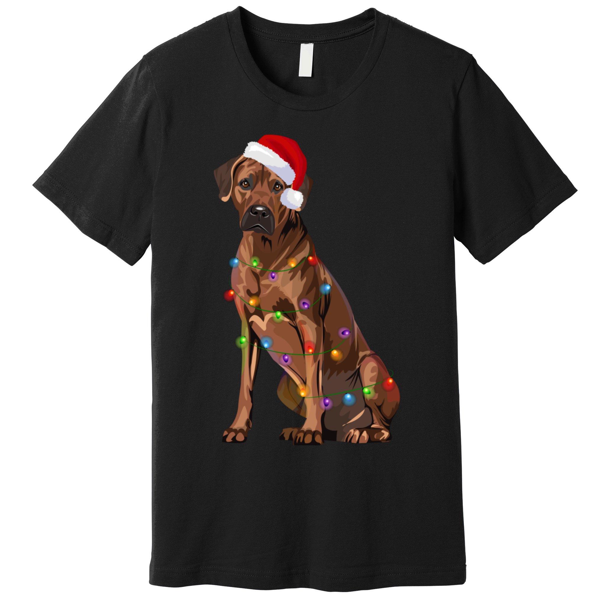 Rhodesian Ridgeback Christmas Lights Xmas Dog Lover Premium T-Shirt