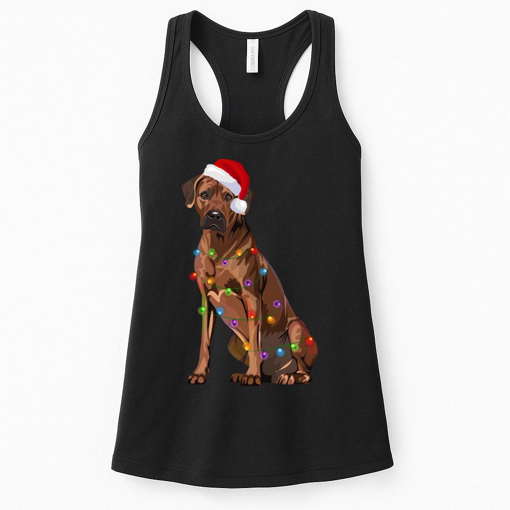 Rhodesian Ridgeback Christmas Lights Xmas Dog Lover Womens Tank Top
