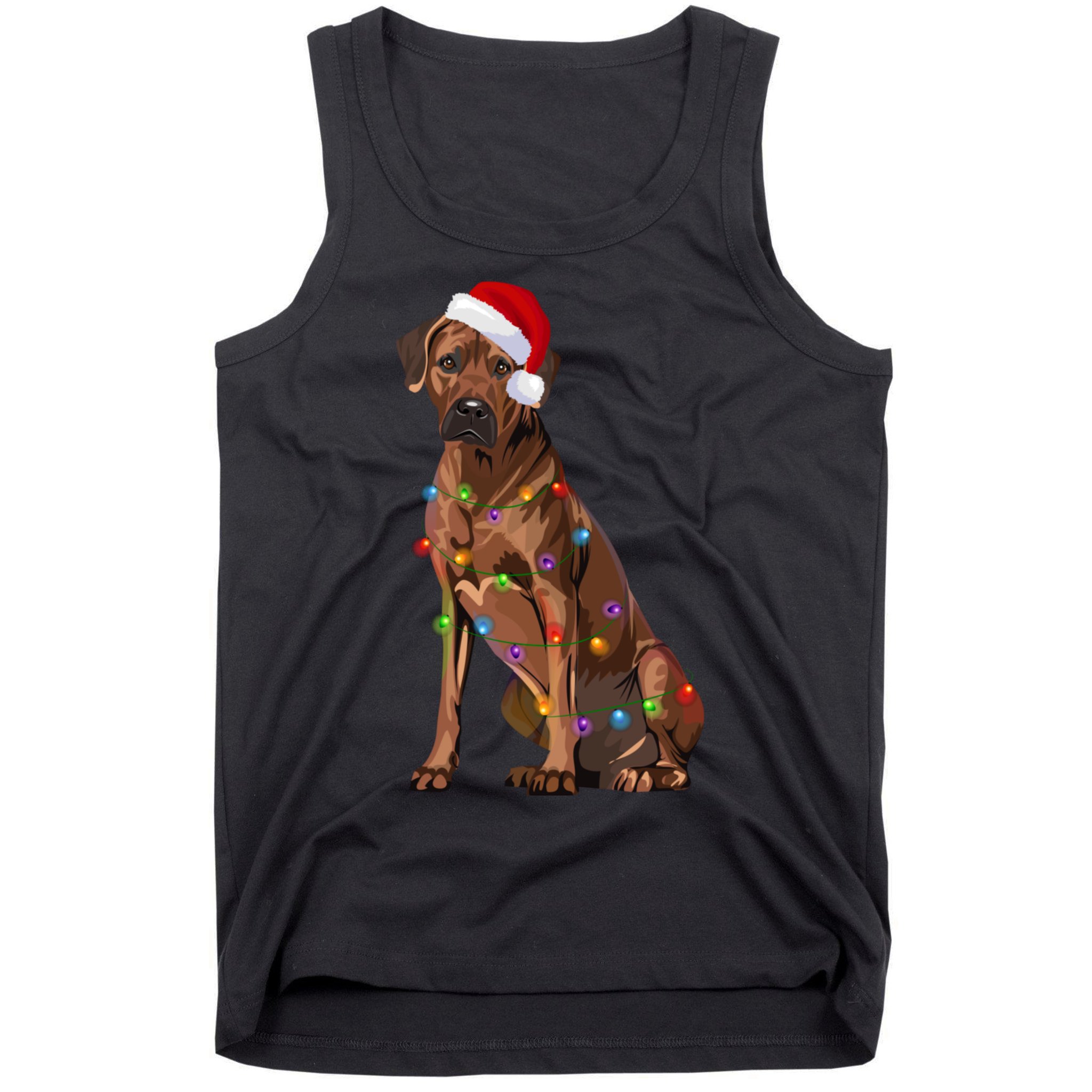 Rhodesian Ridgeback Christmas Lights Xmas Dog Lover Tank Top