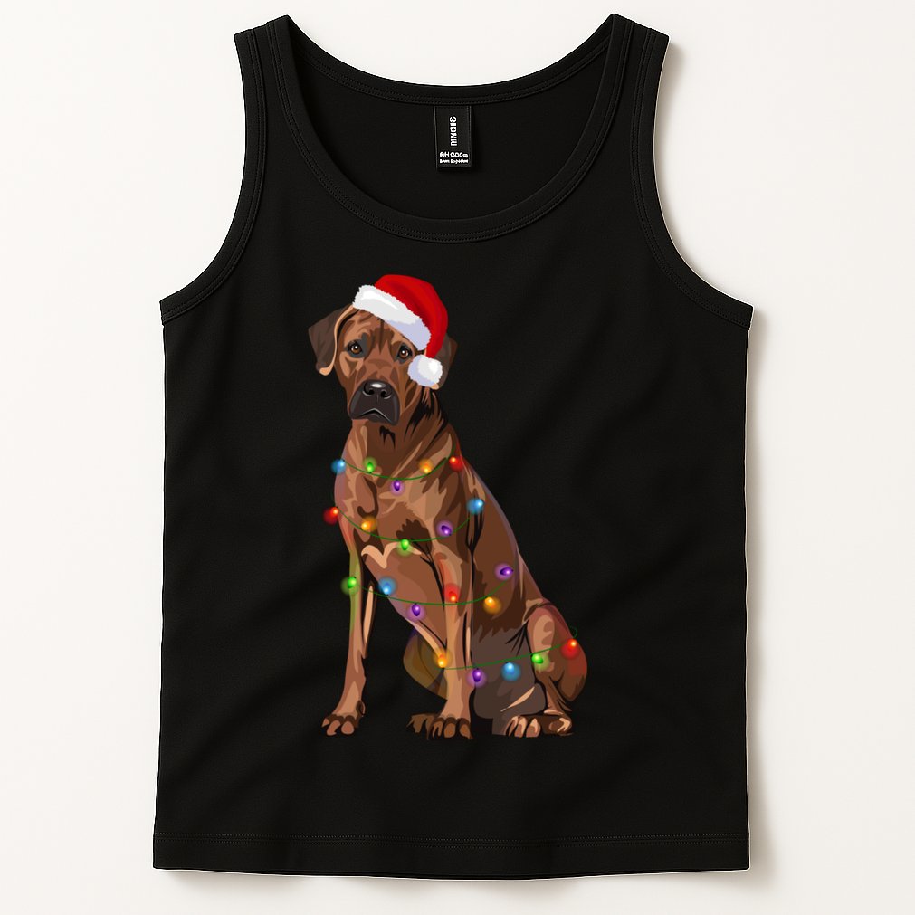 Rhodesian Ridgeback Christmas Lights Xmas Dog Lover Tank Top