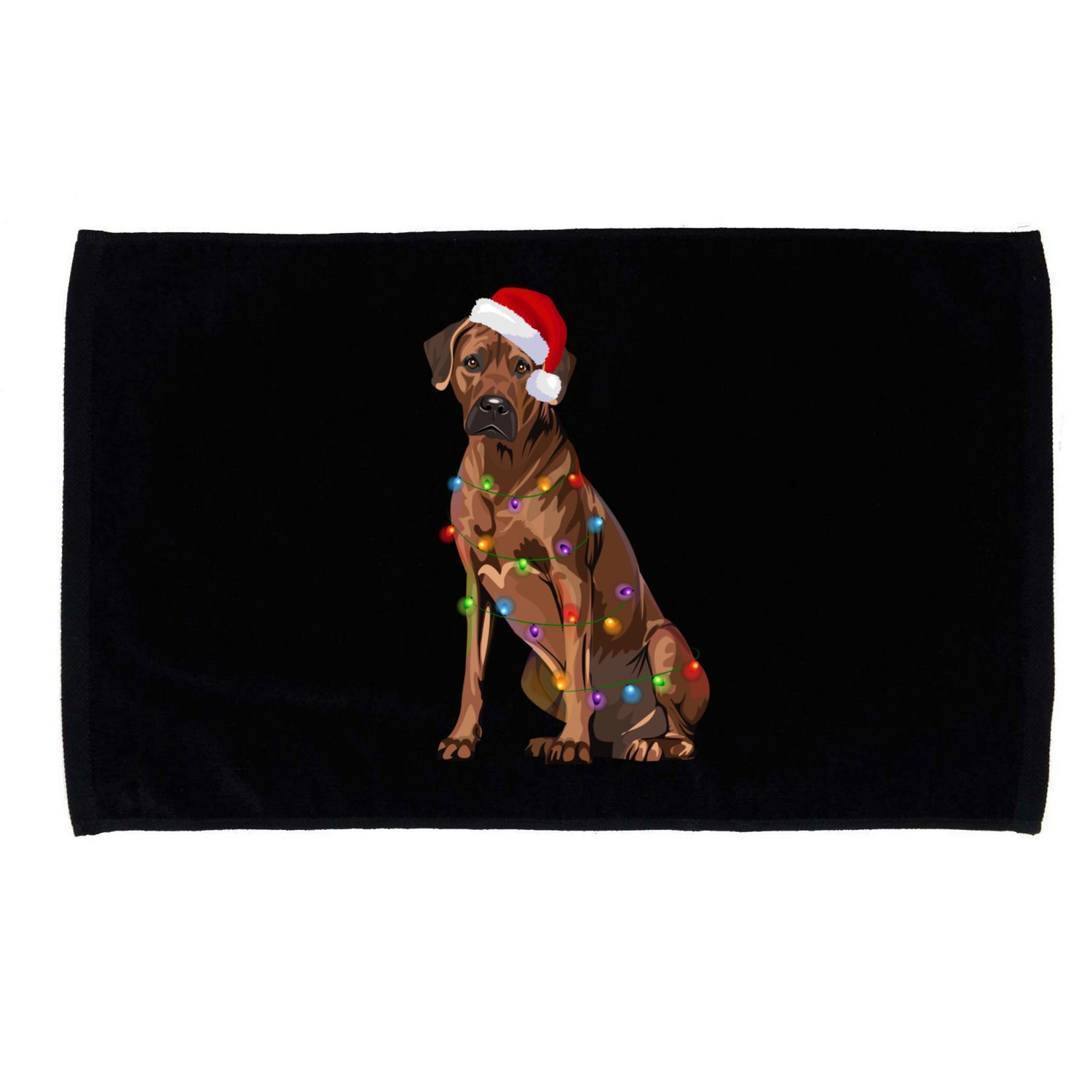 Rhodesian Ridgeback Christmas Lights Xmas Dog Lover Microfiber Hand Towel