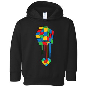 Rubiks Rubick's Cube Heart Puzzle Cool Autism Awareness Gift Toddler Hoodie