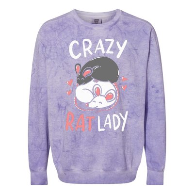 Rat Rats Crazy Rat Lady Love Cute Funny Pet Gift Colorblast Crewneck Sweatshirt