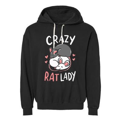 Rat Rats Crazy Rat Lady Love Cute Funny Pet Gift Garment-Dyed Fleece Hoodie