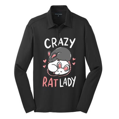 Rat Rats Crazy Rat Lady Love Cute Funny Pet Gift Silk Touch Performance Long Sleeve Polo