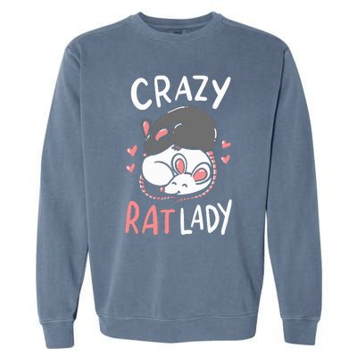 Rat Rats Crazy Rat Lady Love Cute Funny Pet Gift Garment-Dyed Sweatshirt