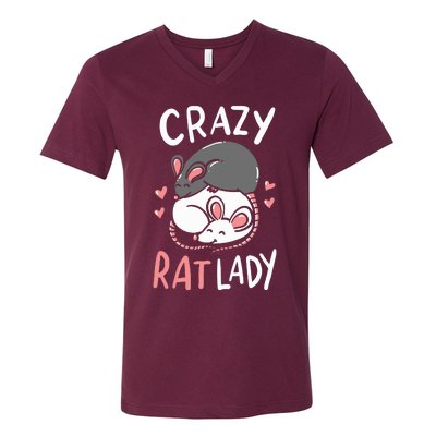 Rat Rats Crazy Rat Lady Love Cute Funny Pet Gift V-Neck T-Shirt