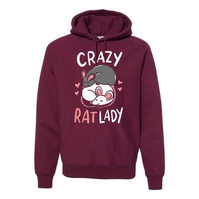 Rat Rats Crazy Rat Lady Love Cute Funny Pet Gift Premium Hoodie