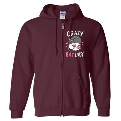 Rat Rats Crazy Rat Lady Love Cute Funny Pet Gift Full Zip Hoodie