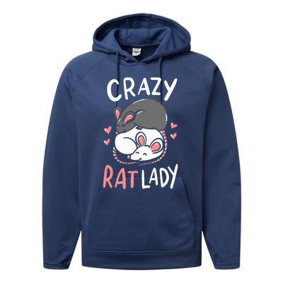 Rat Rats Crazy Rat Lady Love Cute Funny Pet Gift Performance Fleece Hoodie