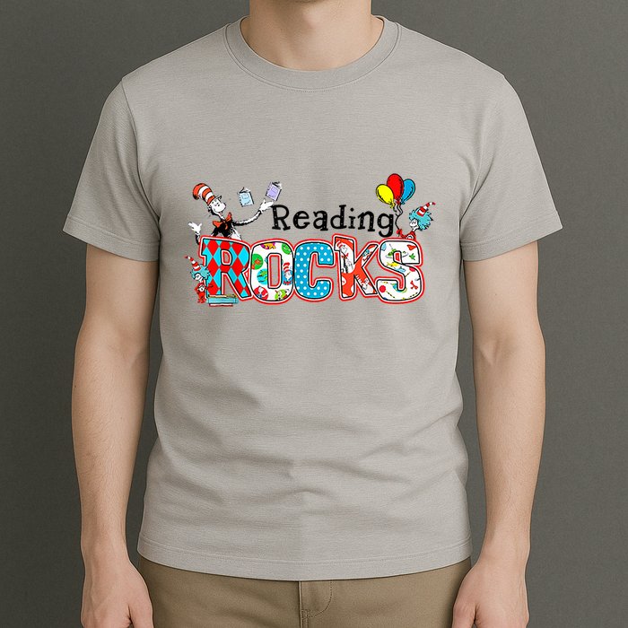 Reading Rocks Cat In Hat T-Shirt