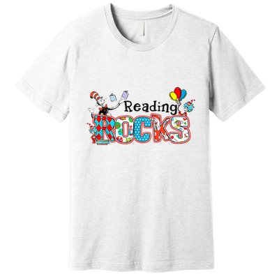 Reading Rocks Cat In Hat Premium T-Shirt