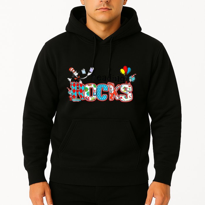 Reading Rocks Cat In Hat Hoodie