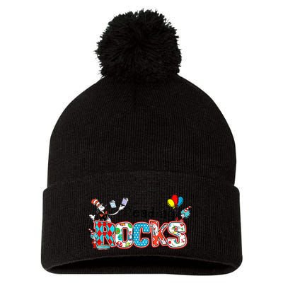 Reading Rocks Cat In Hat Pom Pom 12in Knit Beanie