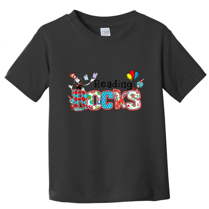 Reading Rocks Cat In Hat Toddler T-Shirt