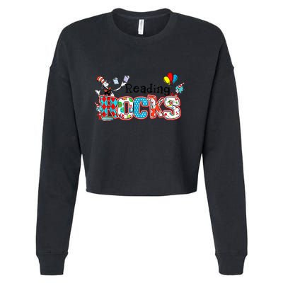 Reading Rocks Cat In Hat Cropped Pullover Crew