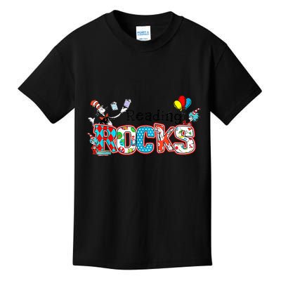 Reading Rocks Cat In Hat Kids T-Shirt