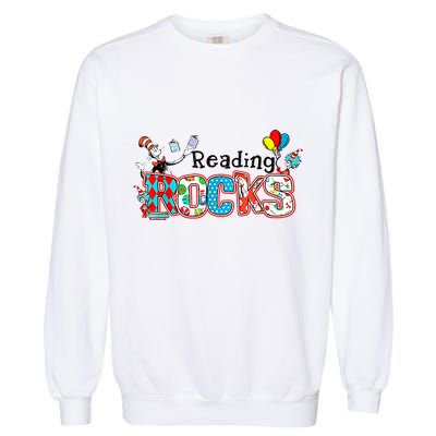 Reading Rocks Cat In Hat Garment-Dyed Sweatshirt