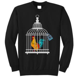 RED ROOSTER COCK MALE CHASTITY Chicken In Cage Sweatshirt