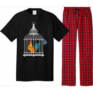 RED ROOSTER COCK MALE CHASTITY Chicken In Cage Pajama Set