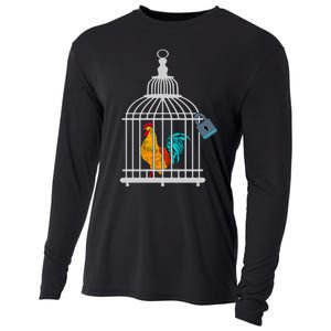 RED ROOSTER COCK MALE CHASTITY Chicken In Cage Cooling Performance Long Sleeve Crew