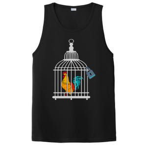 RED ROOSTER COCK MALE CHASTITY Chicken In Cage PosiCharge Competitor Tank