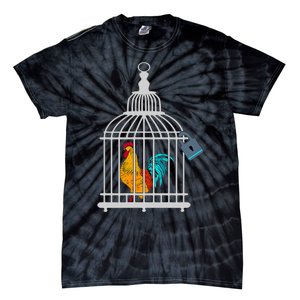 RED ROOSTER COCK MALE CHASTITY Chicken In Cage Tie-Dye T-Shirt