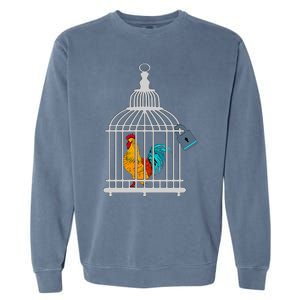 RED ROOSTER COCK MALE CHASTITY Chicken In Cage Garment-Dyed Sweatshirt