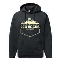 Red Rocks Colorado Beautiful Rocky Mountains Performance Fleece Hoodie