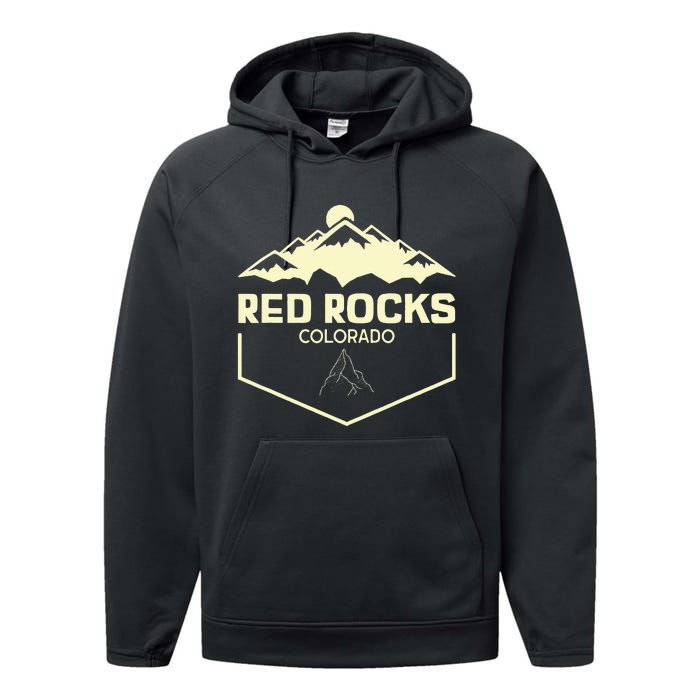 Red Rocks Colorado Beautiful Rocky Mountains Performance Fleece Hoodie