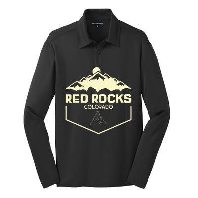 Red Rocks Colorado Beautiful Rocky Mountains Silk Touch Performance Long Sleeve Polo