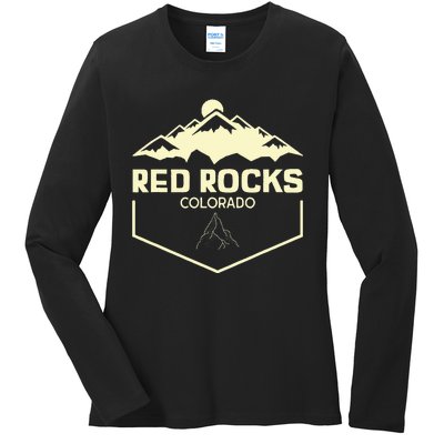 Red Rocks Colorado Beautiful Rocky Mountains Ladies Long Sleeve Shirt