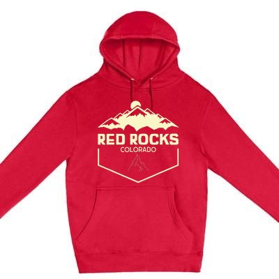 Red Rocks Colorado Beautiful Rocky Mountains Premium Pullover Hoodie