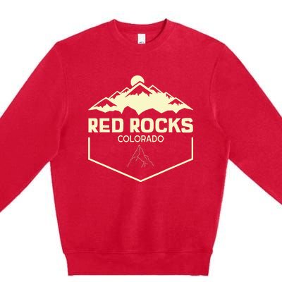 Red Rocks Colorado Beautiful Rocky Mountains Premium Crewneck Sweatshirt