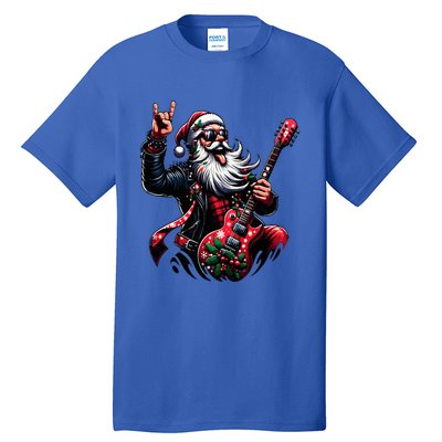 Rock & Roll Christmas Santa Claus Guitar Player  Tall T-Shirt