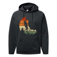 Retro Rock Climbing Vintage Climber Performance Fleece Hoodie