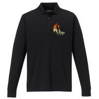 Retro Rock Climbing Vintage Climber Performance Long Sleeve Polo