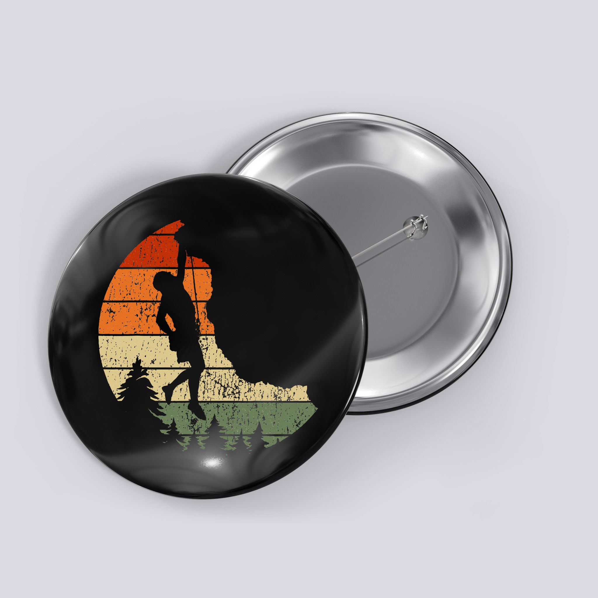 Retro Rock Climbing Vintage Climber Button