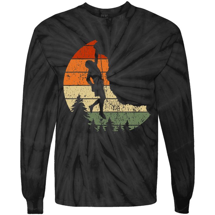 Retro Rock Climbing Vintage Climber Tie-Dye Long Sleeve Shirt