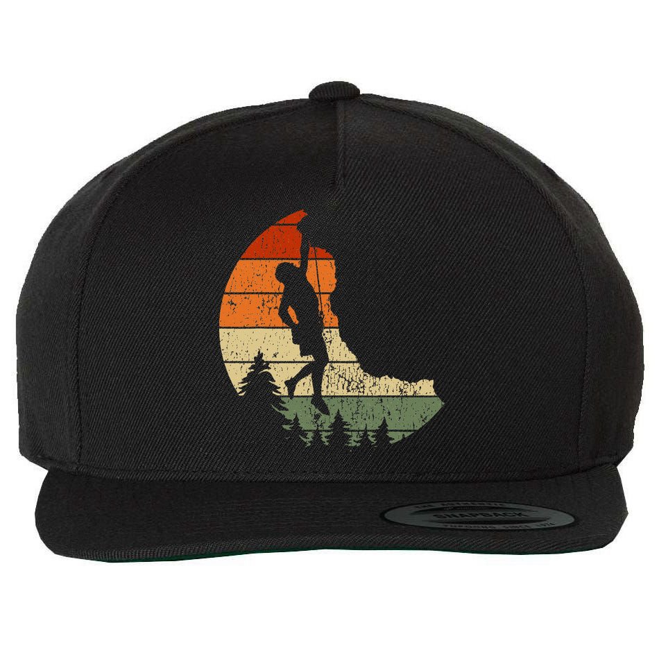Retro Rock Climbing Vintage Climber Wool Snapback Cap